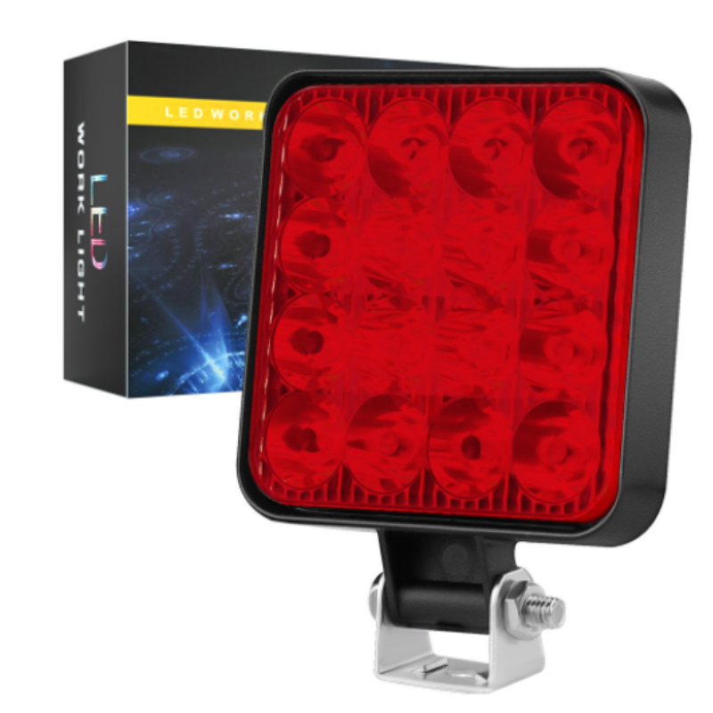 48W 16 Led 12V LED-lichtbalk Werklamp voor auto Tractor Boot Vrachtwagen 4X4 4WD SUV ATV Off-road auto SUV ATV Barra LED-koplampen: Rood