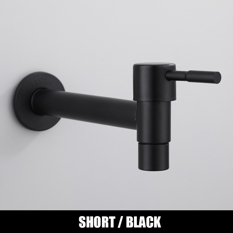 Washing Machine Faucet Bathroom Wall Mount Tap Stainless Steel Outdoor Garden Bibcock WC Balcony Mop Sink Grifo White Black Taps: KC004