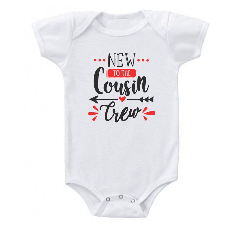 Shirerty Summer Baby Boys Girls Short Sleeve Letter Print Cousin Tiew Cute Cotton Romper Baby Clothes Outfits