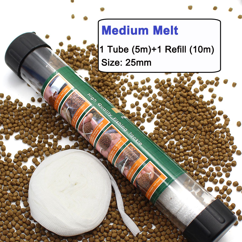 Carp Fishing Bait Boilies Bag Water Soluble PVA Mesh for Carp Coarse Feeder Fishing Boilie Bait Bag Tackle: 25mm - medium melt