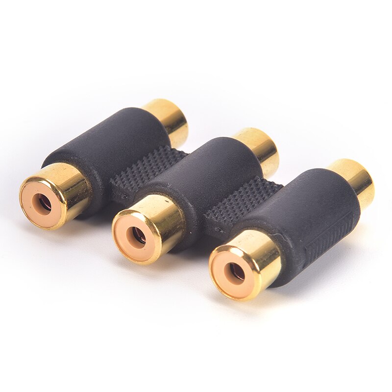 Adaptador de extensión de conector hembra, 1 unidad, 3 Rca Phono a Rca Phono
