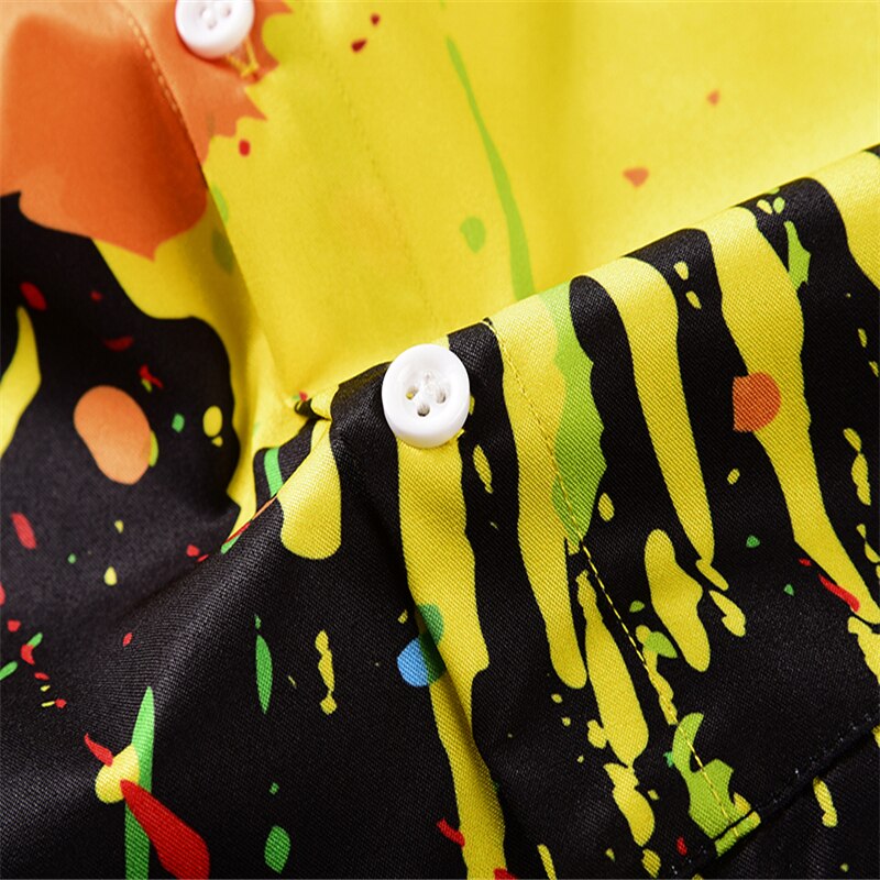 Mr.BaoLong Mens Rompers Ink print 3D Jumpsuits Summer Men Set Beach Party Short Sleeve Cargo Overalls One Piece Playsuit