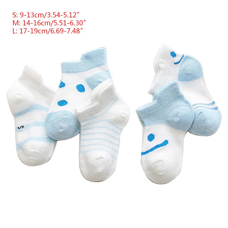 5 Paare/satz Kleinkind Baumwolle Socken Baby Jungen Mädchen Anti Unterhose Gittergewebe Atmungsaktiv Bequeme Socken Mit Druck Streifen