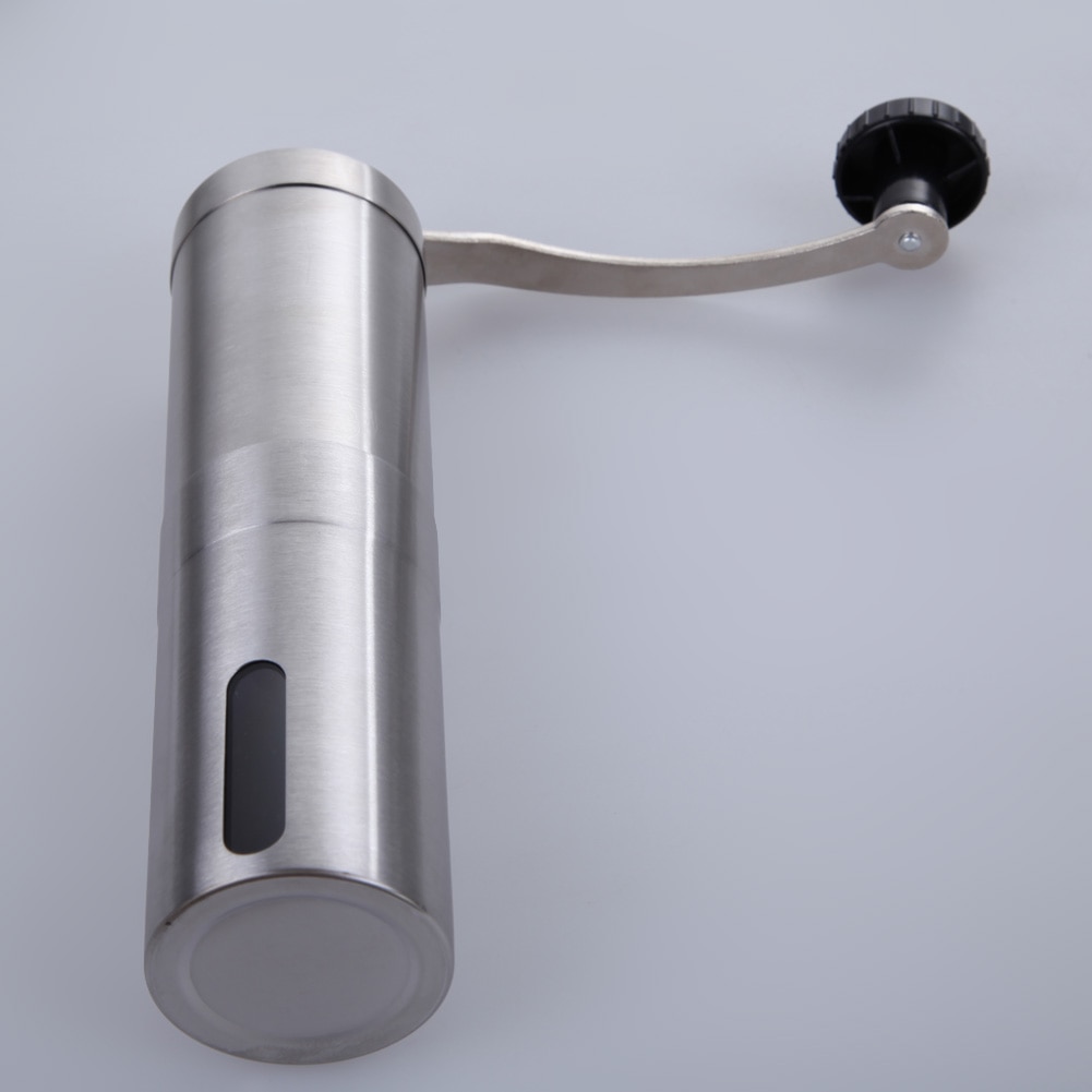 Silver kaffekvarn mini rostfritt stål hand manuell handgjorda kaffebönor burr kvarn kvarn köksredskap krokuskvarnar