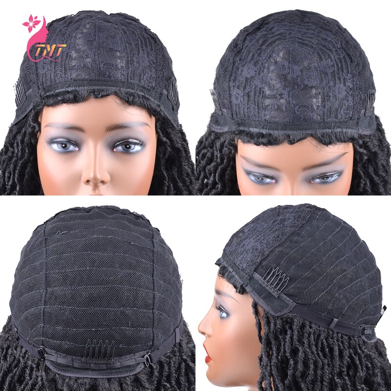 Nu Faux Locs Synthetic Crochet Wig With Curly Ends for Black Women Goddess Soft Locs Braided Wigs