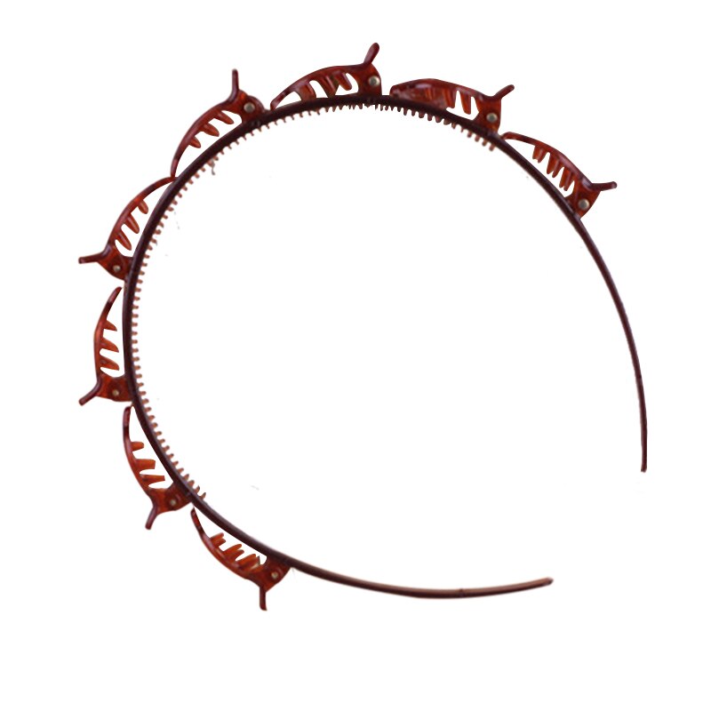 Stylizacja opaska robić włosów dwuwarstwowa grzywka klip przybory fryzjerskie leniwy splecione włosy obręcz opaska robić włosów z klipsem robić zębów: kawa