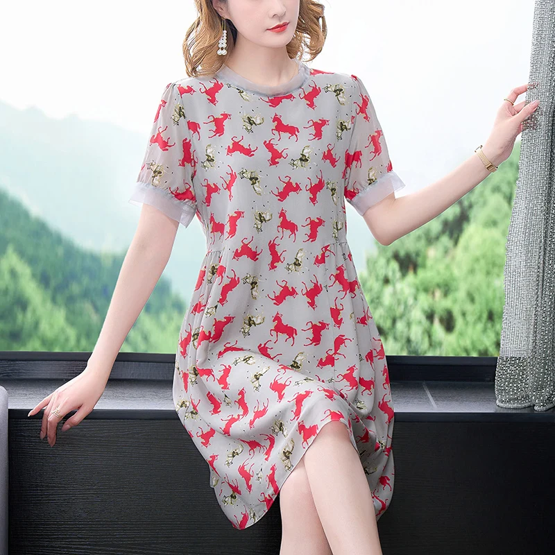 Novedad de verano, vestido Midi bohemio con estampado de vacaciones para mujer, coreana, Vestido de playa ligero, Vestidos de informales ajustados elegantes 2025