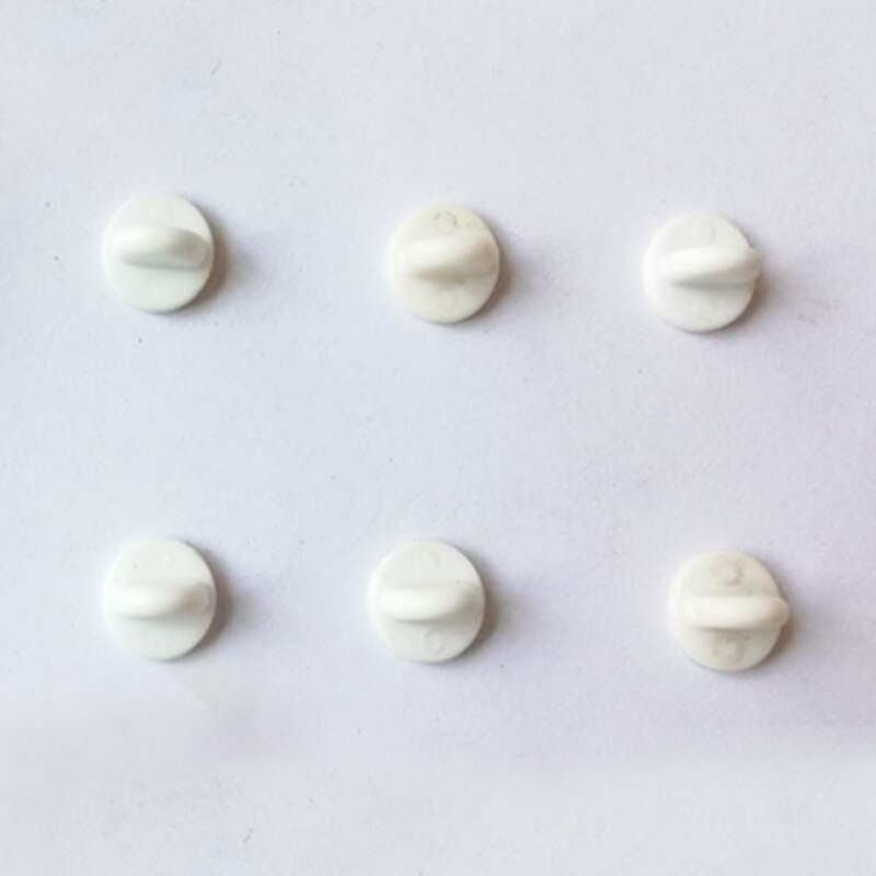 50 stuks/pak Veiligheid Broche Slot Metalen Rubber Kleurrijke Pins Terug Knop Gesp Sluitingen voor pin Broche base Sieraden Accessoires: White Pin Back