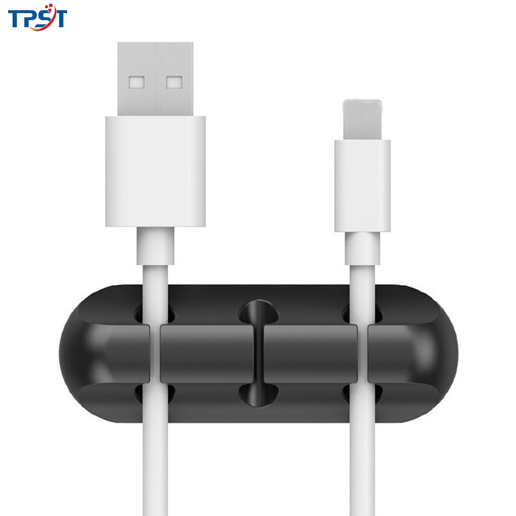 Black Organizer for Cable Protectors Gray Wire Organizer for Chargers 3Hole High-speed Charging Cable Protector Cables Desk