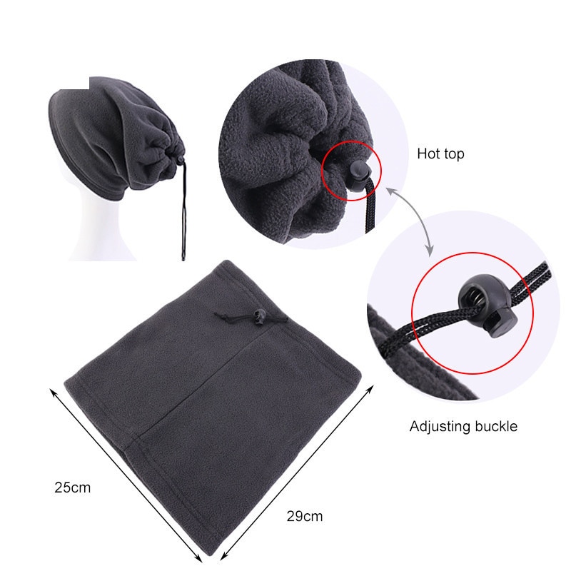 Fleece Lightweight Warm Winter Snood Scarf for Men Outdoor Sport Windproof Face Mask Male Bandana Caps Casual Beanies