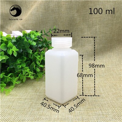 30 stuks 60 100 120 ml lege kleine potjes witte vierkante plastic opberg mini flesjes wasmiddel olie verzegelde verpakking containers botellas: 80 ml
