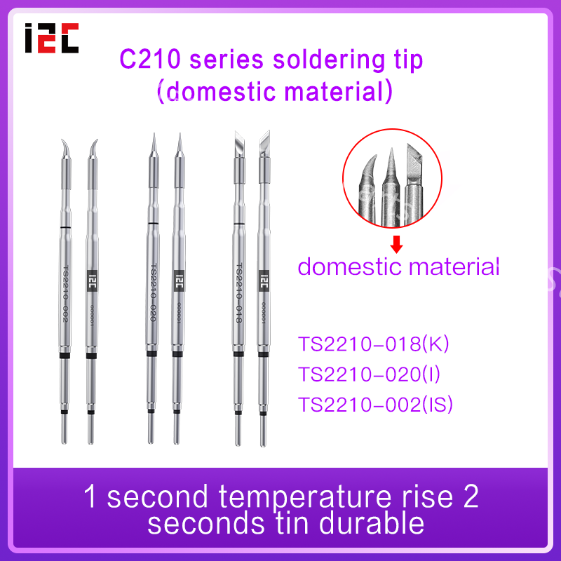 OEM MasterXu i2C C210 001 002 003 Series Soldering Iron Tips Curve Sharp Blade for JBC Original T210 Handle SUGON T36 Welding