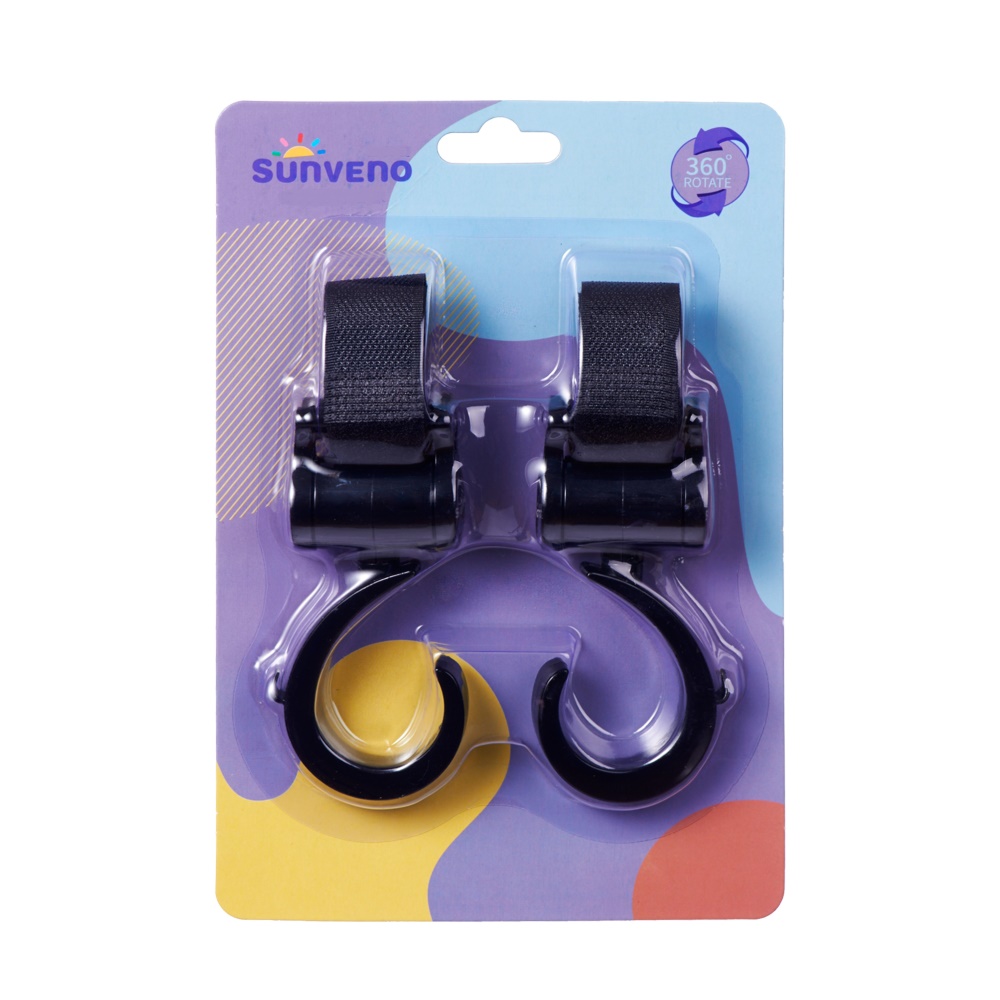 Sunveno Baby Stroller Hooks Pram Rotate 360 Diaper Bag Hanger Baby Kids Activity Gear Stroller Accessories 2pcs/set