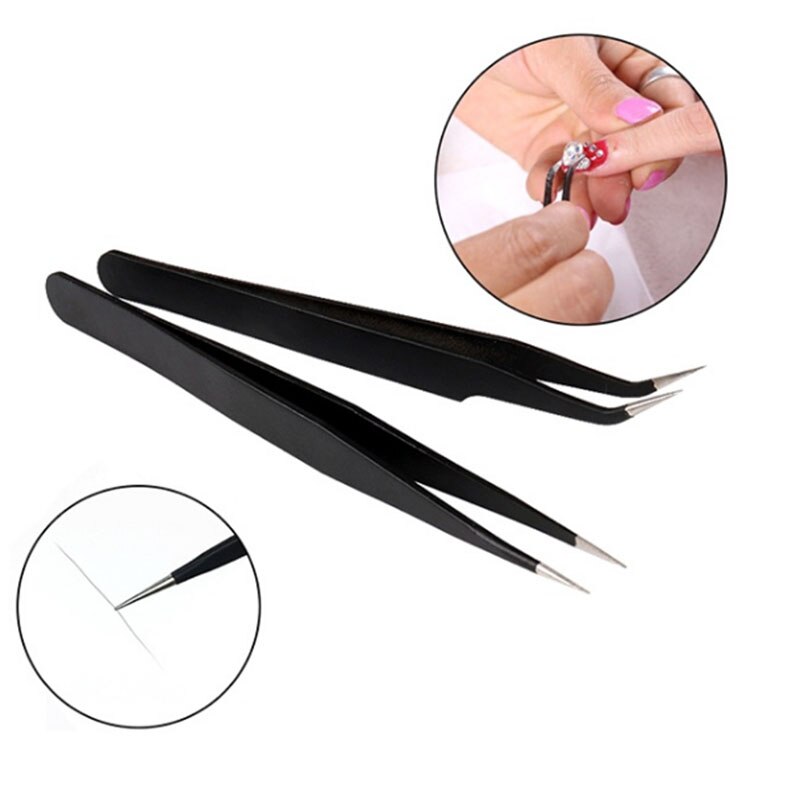 Anti-static ESD Stainless Steel Tweezers Maintenance Tools Industrial Precision Curved Straight Tweezers Repair Tools