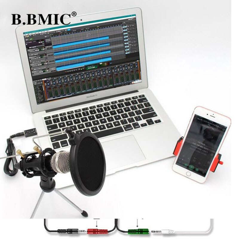 Wired Desktop Microphone Singing Broadcasting Condenser Microphone