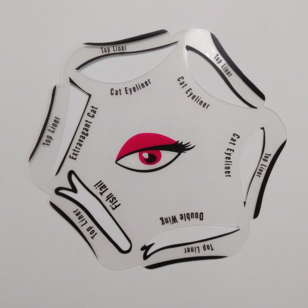 Delineador de ojos ceja Stencil Gabarit plantilla para delinear ojos 6 en 1 plantillas Pochoir para acicalar Pochoir maquillaje plantillas