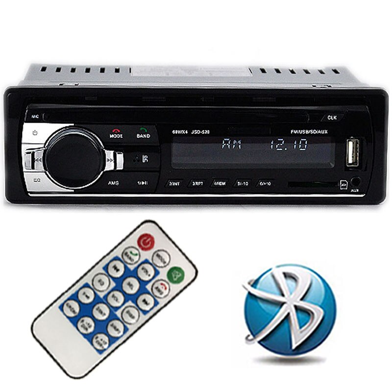 Radio FM con Bluetooth para coche, reproductor de audio MP3 con manos libres, USB/SD, entrada auxiliar para salpicadero, 1 DIN