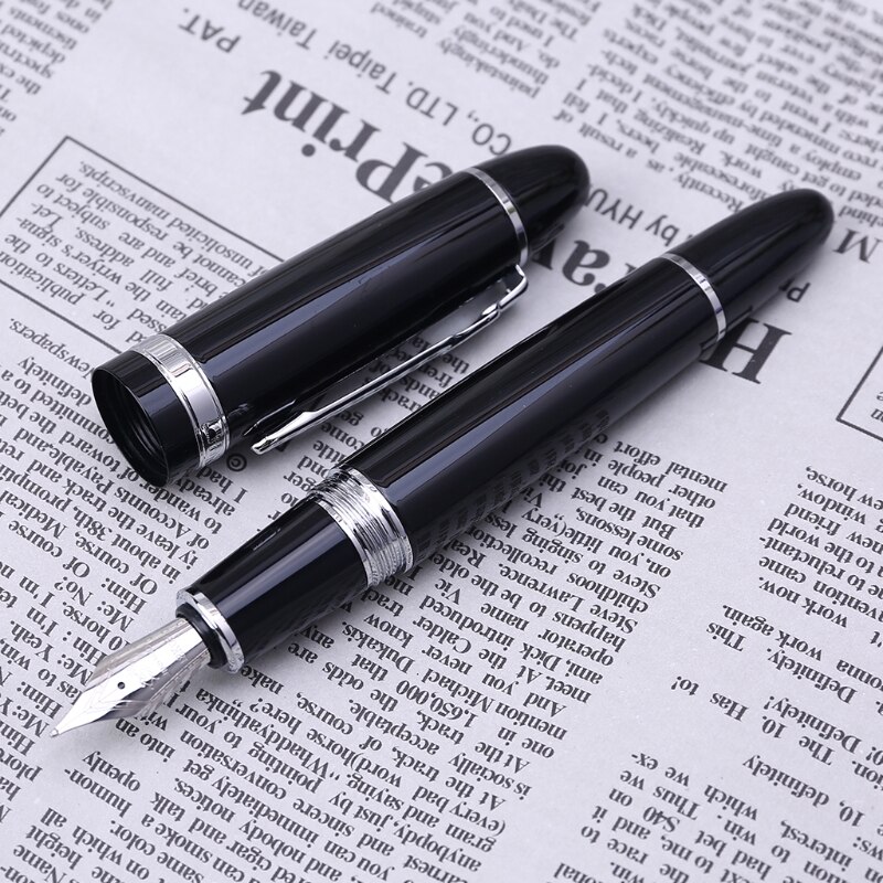 Le tout nouveau stylo plume jinhao 159 noir et argent, plume m épaisse
