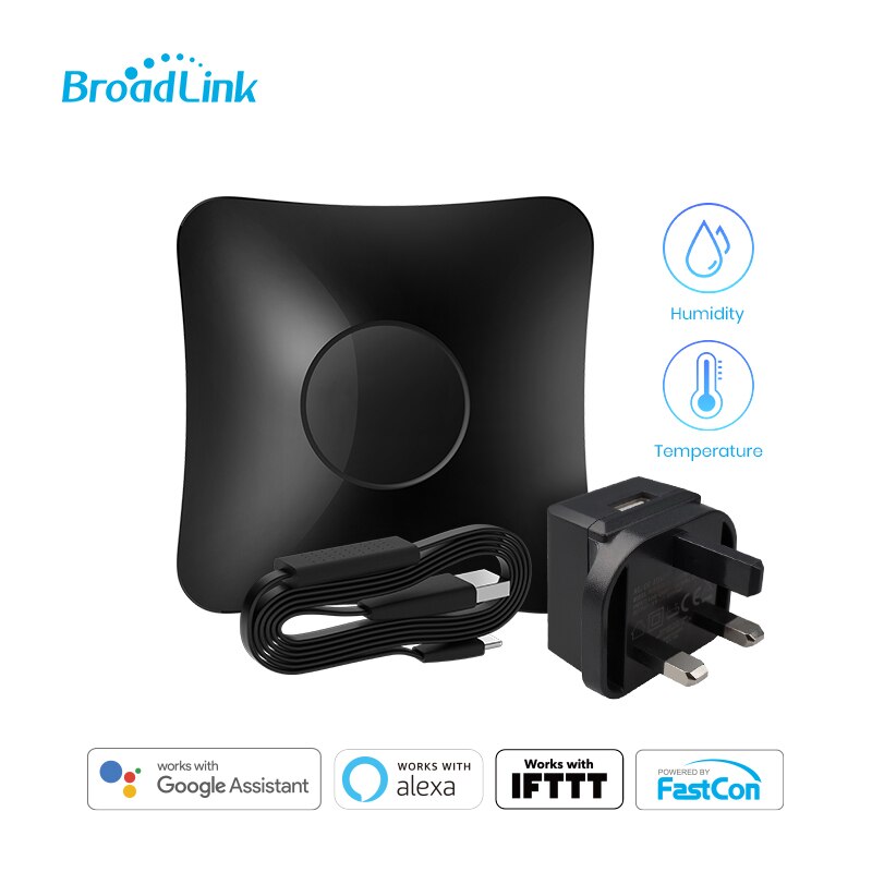 BroadLink – RM4 Pro mini HTS2 capteur de température et d&#39;humidité, Version sans fil, télécommande universelle avec Solution pour maison intelligente: UK RM4 PRO Add HTS2