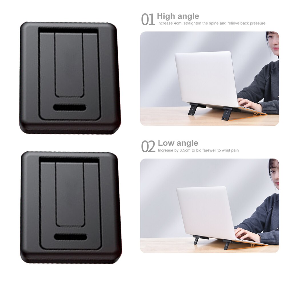 1pair Mini Portable Computer Cell Phone Self Adhesive Desktop Bracket Laptop Stand Invisible Foldable Universal Tablet
