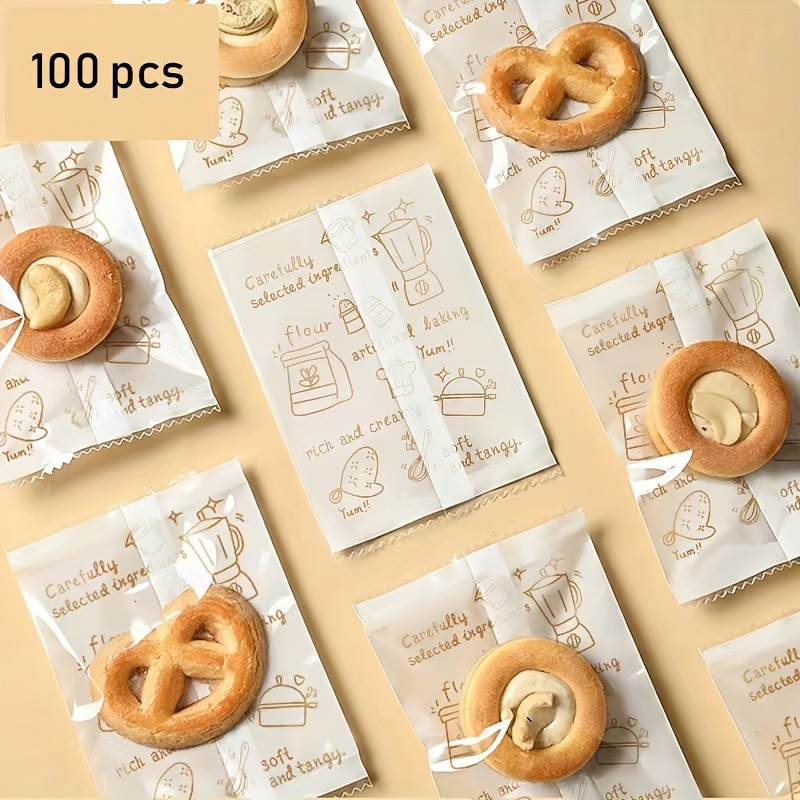 100 stuks nougatzakjes, machinaal gesealde zakjes, bakzakjes, melk, dadelkoekjes, snoep, papieren zakjes, suiker