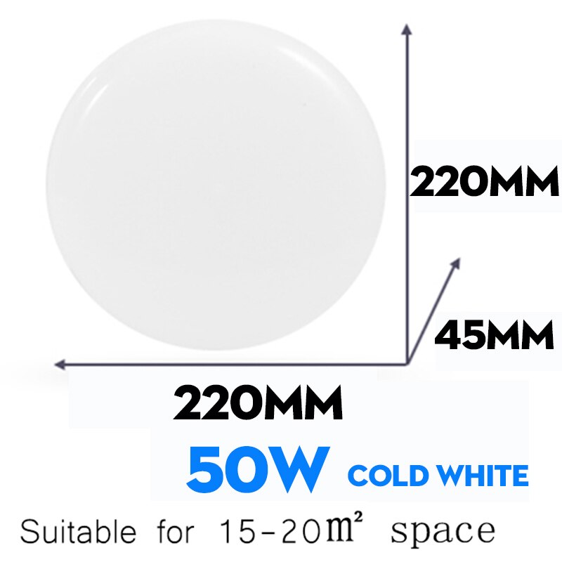 Panel lights Surface Mounted Led Panel Downlights Luminaire for Living Room Round Ceiling Downlight Indoor Lighting: 50W cold white