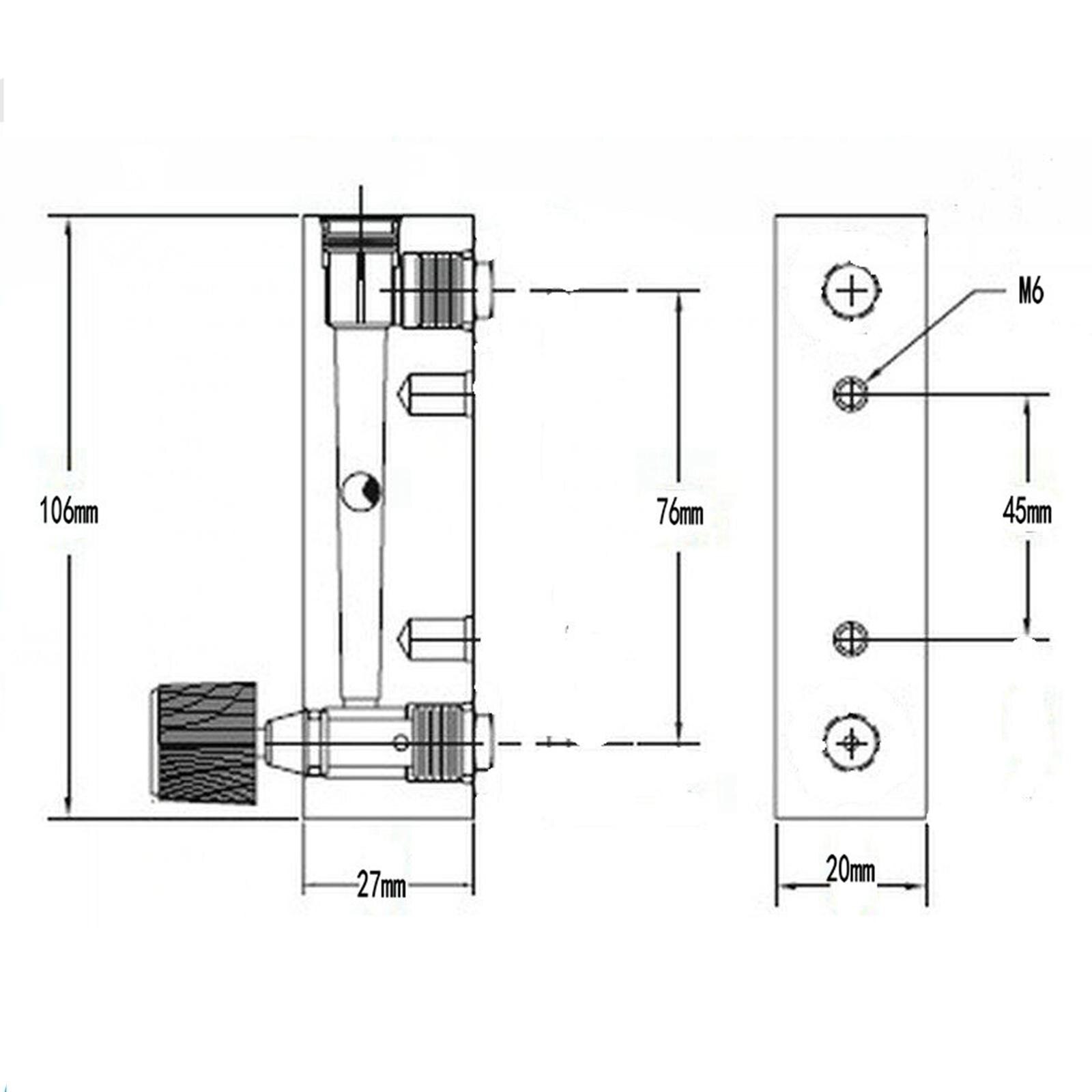 0.1-1L/min LZM-6T N2 Nitrogen Acrylic Panel Flowmeter Rotameter With Control Valve Push In 6mm Tube