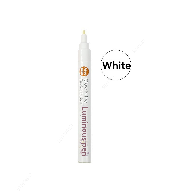 1PC Fluorescent Pens Highlighter Colorful Paint Pen Glow in The Dark Bright DIY Luminous Marker Pen Craft Pen for Drawing: WHITE