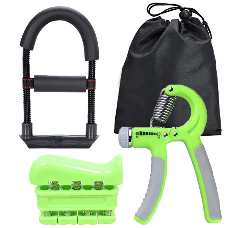Fuerza de muñeca agarre de mano ajustable brazo fortalecedor ejercitador de músculo equipo de rehabilitación entrenamiento dedo Pow anillos expansibles: green