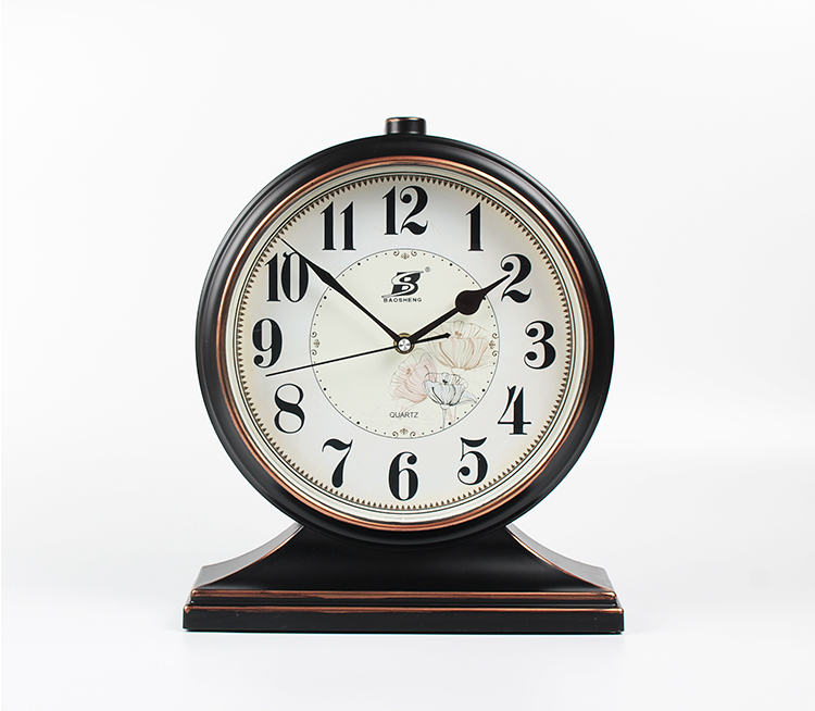 Reloj de mesa clásico retro silencioso de 12 pulgadas, reloj de sobremesa Quart, decoración creativa para el hogar, fácil de leer y funciona con batería