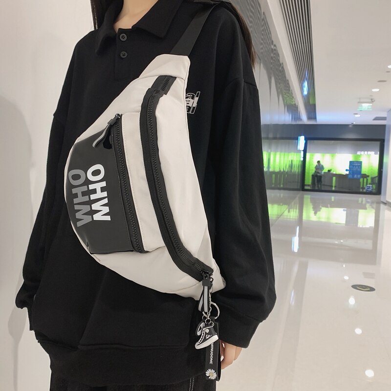 Sac à bandoulière de grande capacité pour hommes et femmes, sac banane en Nylon imperméable décontracté, grande taille, sac de poitrine de voyage polyvalent