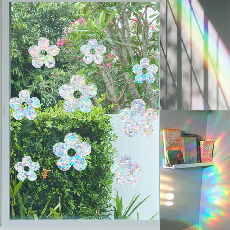 Attrape-soleil arc-en-ciel 3D Non toxique, autocollant de miroir de fenêtre, décoration de chambre à coucher de bureau