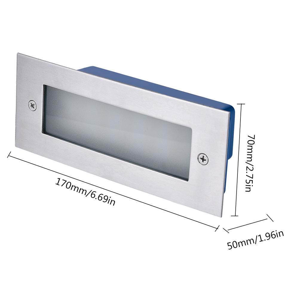Outdoor 7W Led Step Light IP65 Stainless Steel Embedded Staircase Corner Brick Lamp Waterproof Recessed Wall Stair Lamp Footligh