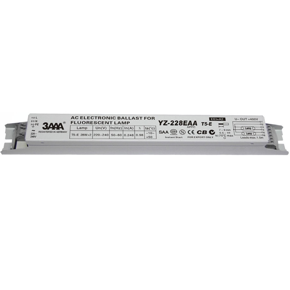 3 aaa yz -228 eaa yz -328 eaa tasasuuntaaja  t5-e 220-240v 2*28w 3*28w t5 elektronista liitäntälaitetta  t5 ho putken loistelampulle