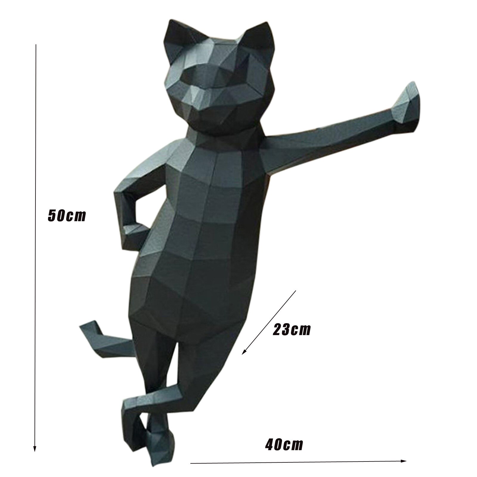 3d papier animaux modèles beau chat papier bricolage manuel décorations pour la maison à la main géométrique papier figurines d'action D07