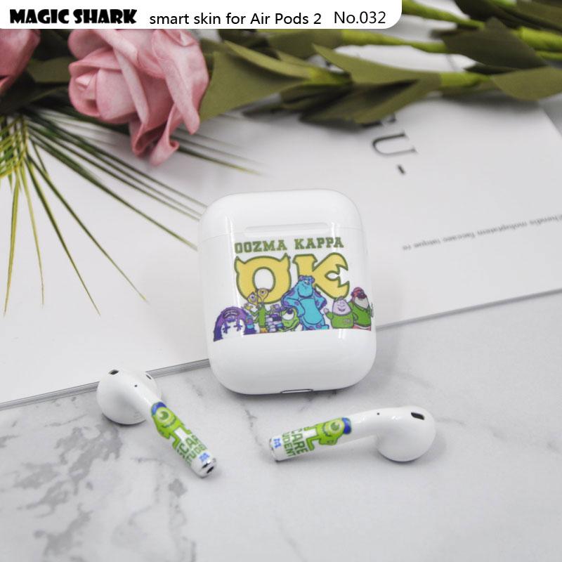 Magic Shark Clear Cute Simpsons Flower Crayon Shinchan Leaf Ultra Thin Sticker Film for Apple Airpods II 2 Earphone 028-050: 032