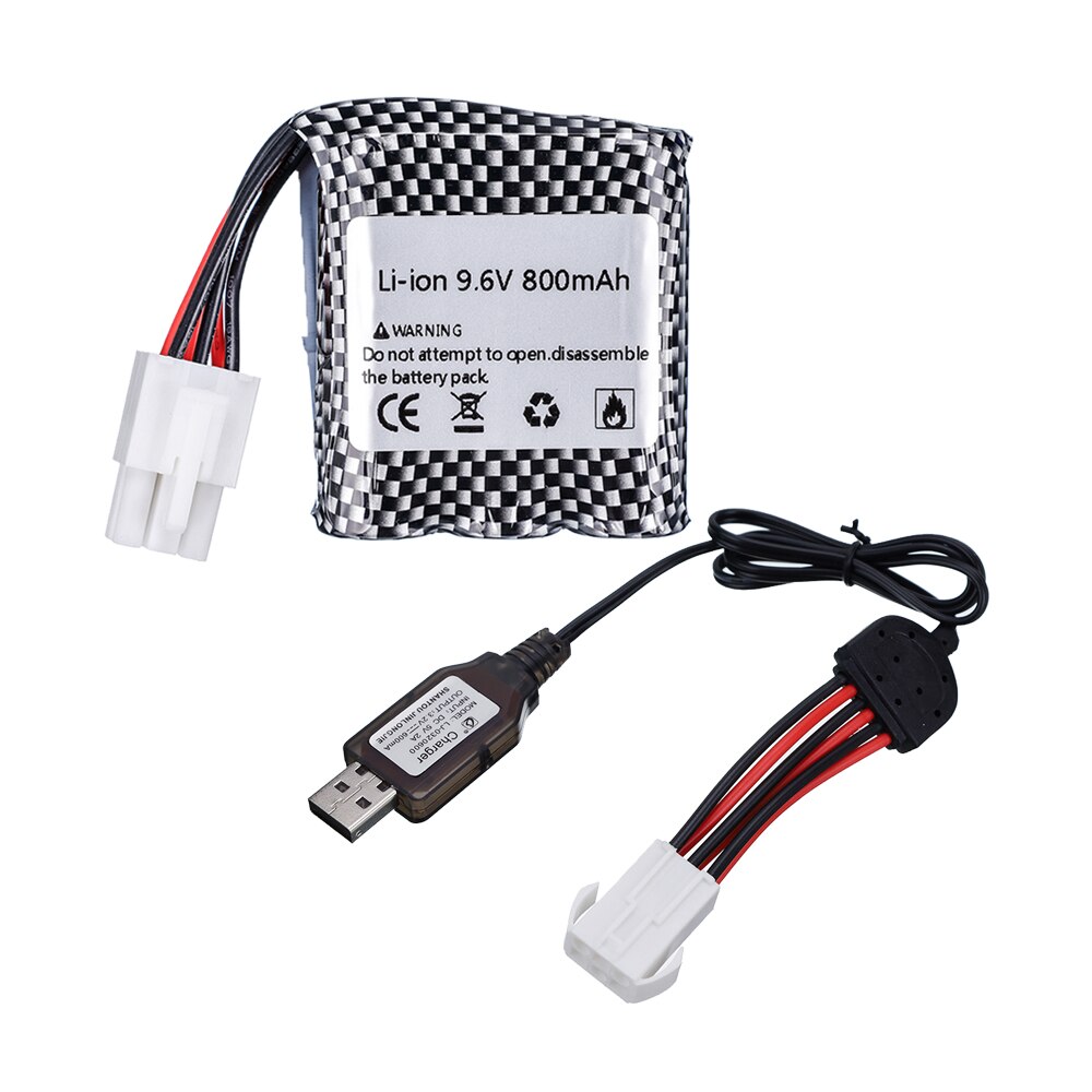 Batería de iones de litio de 16500 V, 9,6 mAh, para 800, 9115, 9116, S911, S912, enchufe de EL-6P de coche RC de alta potencia, piezas de repuesto de batería de 9,6 v: Azul