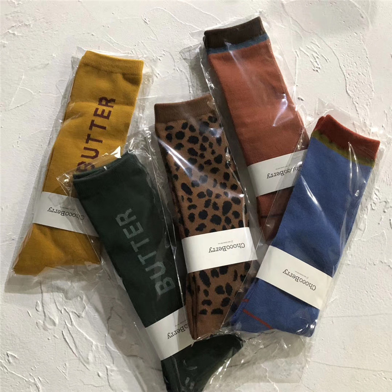 Stora barn tubstrumpor barn koreanska leopard tubstrumpor mycket pojkar flickor tubstrumpor vuxen stickade bomull långa tubstrumpor