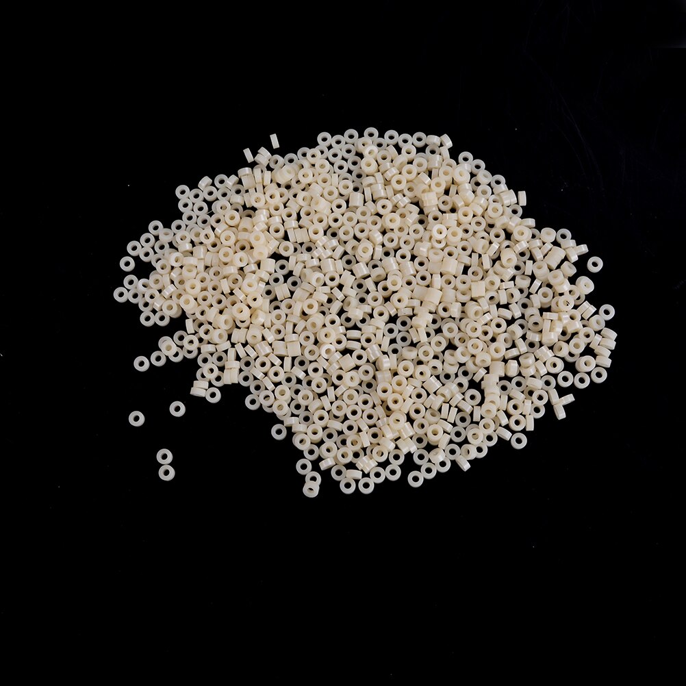 1000Pcs M3 3mm White Plastic Nylon ABS Round Non-Threaded Column Standoff Support Spacer Washer