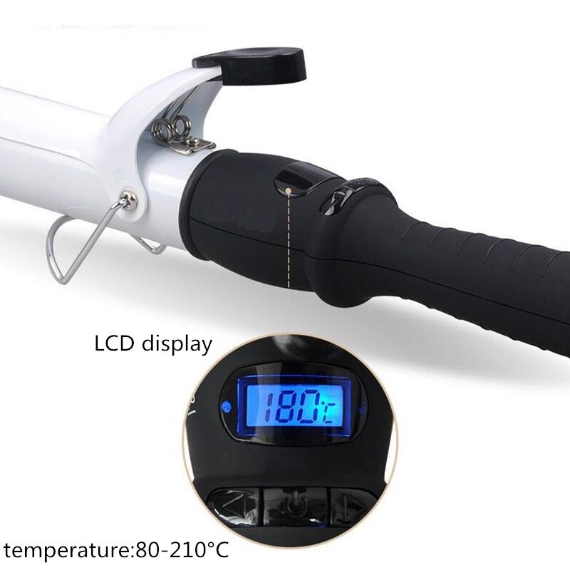 Professioneller elektrischer Lockenwickler wanken, Temperatureinstellung, Lockenstab, 22–38 mm LCD-Bildschirm