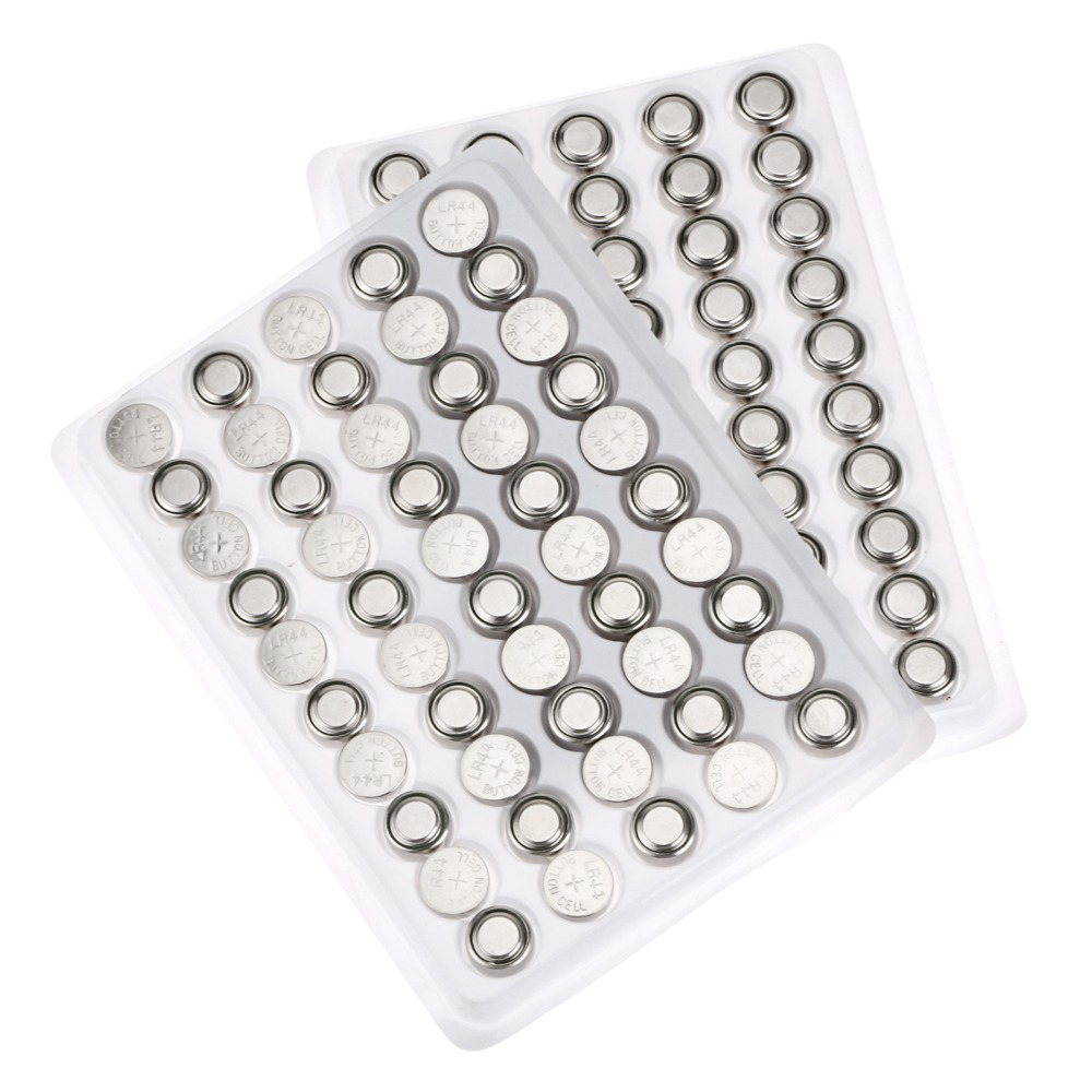 100 Pack von LR44 A76 L1154 AG13 357 SR44 G13 1,5 V alkalisch Knopfzellen Batterien Zn/MnO2 Uhr batterie Geschmack Münze Batterie