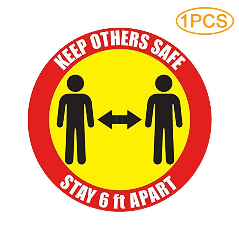 Social Distancing Floor Decals Safety Floor Sign Poster Maintain 6 Foot Distance Anti-Slip Commercial Grade 11" Round: A9