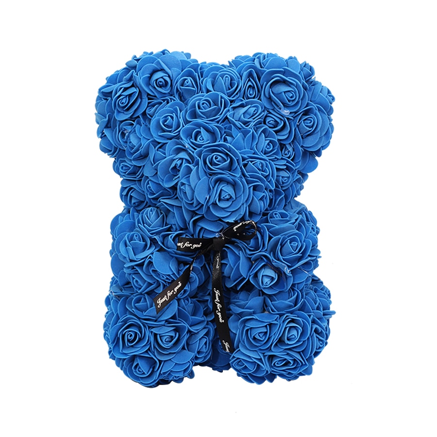 gros pas cher 25cm ours rouge Rose ours en peluche Rose fleur artificielle décoration de noël pour les femmes saint valentin