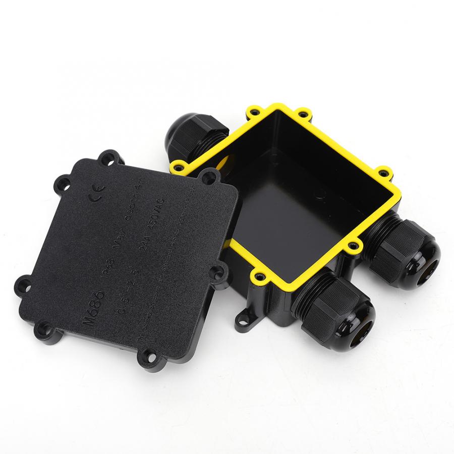 IP68 Plastic Waterproof Junction Box M686 Outdoor Cable 3-Way Electrical Junction Box Good Dustproofness