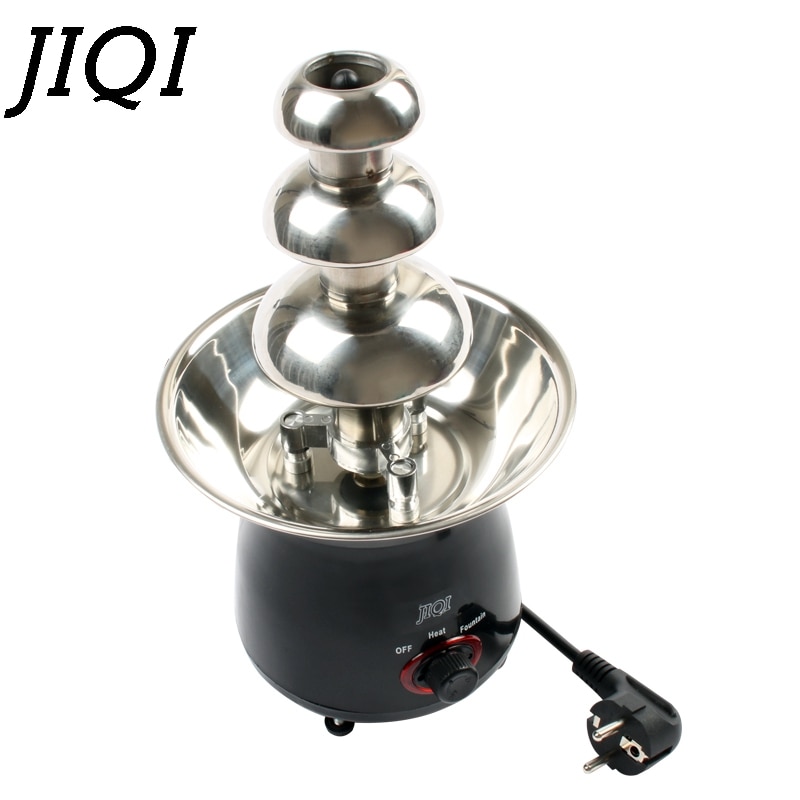 JIQI Mini Triple fuente de Chocolate Fondue evento boda niños cumpleaños casa Navidad cascada máquina