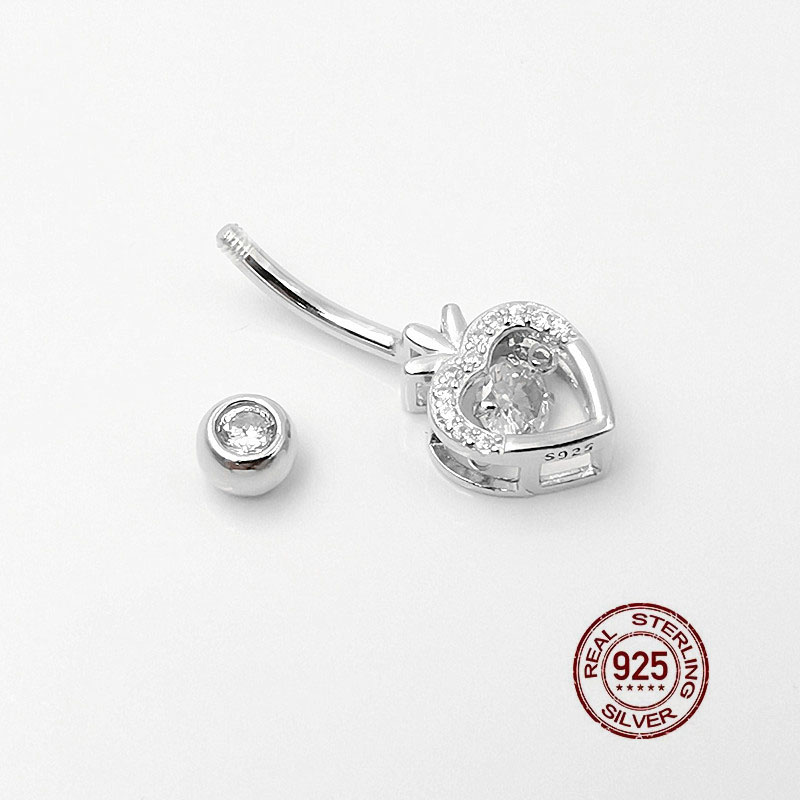 HelloLook – Piercing de nombril à la fraise en argent 925, anneaux de nombril, breloques en Zircon, bijoux de corps Sexy pour femmes