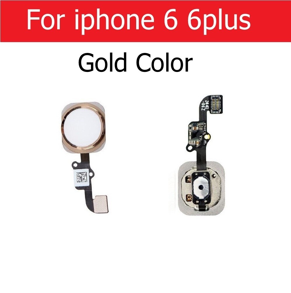 Home Button Flex Cable Assembly For iPhone 5S SE 6 6s 7 8 Plus Home Button Screen On Contral Flex Cable Replacement Repair Parts: For i6 6plus gold