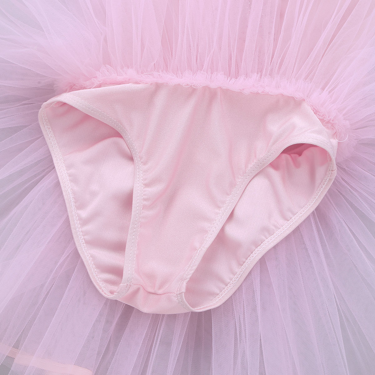 Kids Girls Pink Ruffled Cap Sleeves Sequined Ballerina Shoe Pattern Ballet Dance Gymnastics Leotard Tutu Mesh Dance Dress Briefs