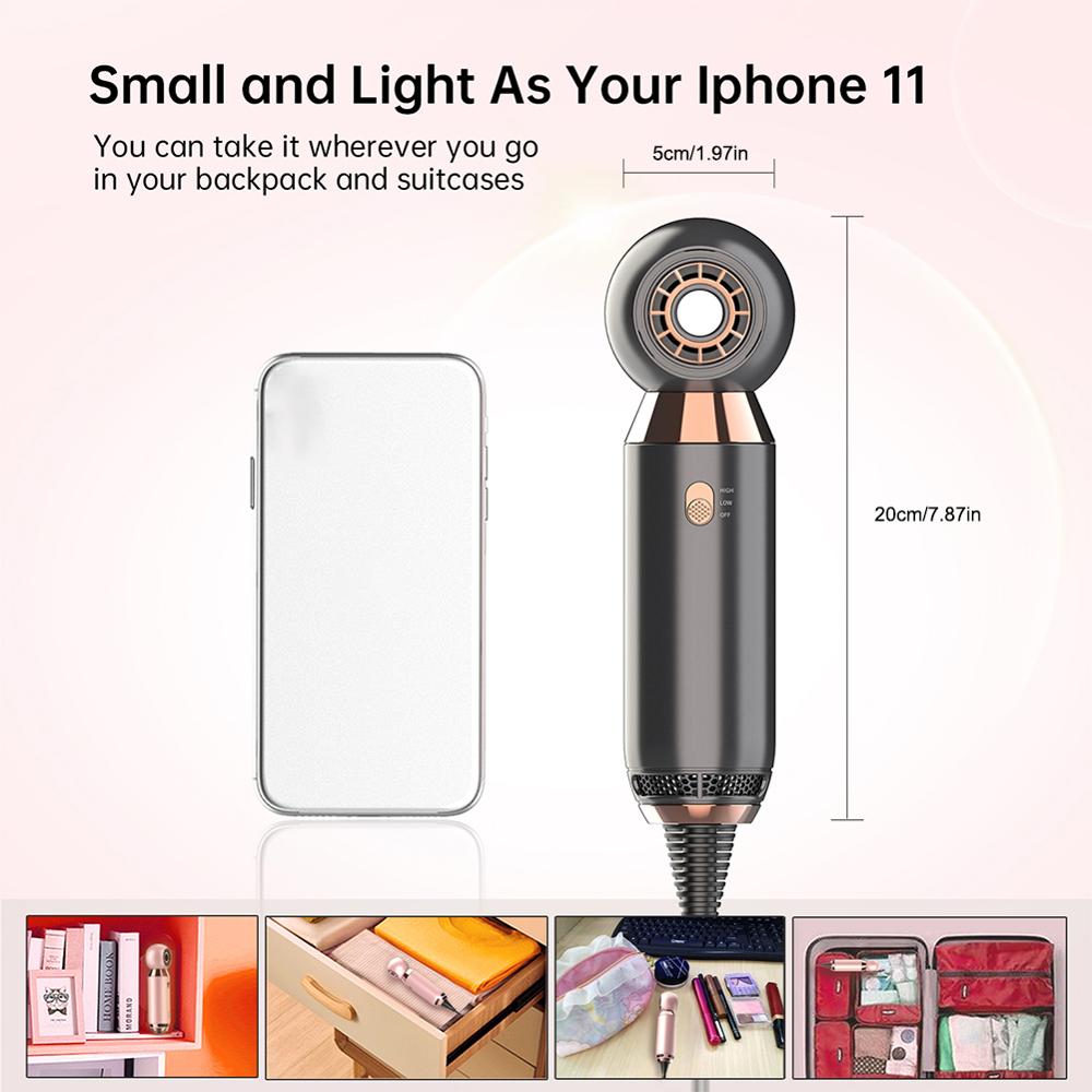 Stijl bladloze föhn anion sterke wind glad snel drogend salon draagbaar huishoudelijk geen blad kapper föhn