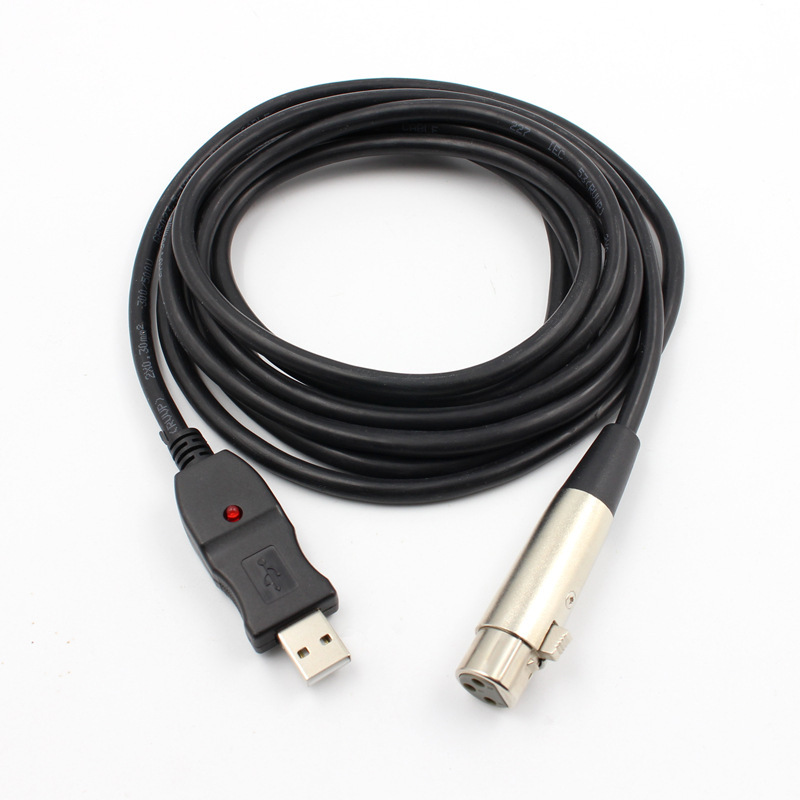 USB Microphone Cable USB Male to XLR Female Mic Link Converter Adapter Studio Audio Cable for Dynamic Microphones or Recording: Default Title